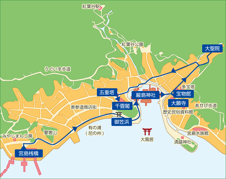 3時間観光コース地図