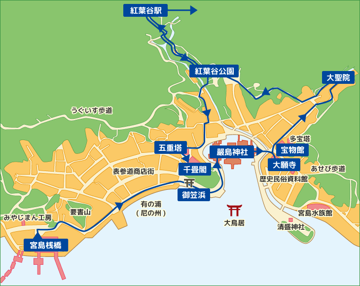 １日観光コース地図