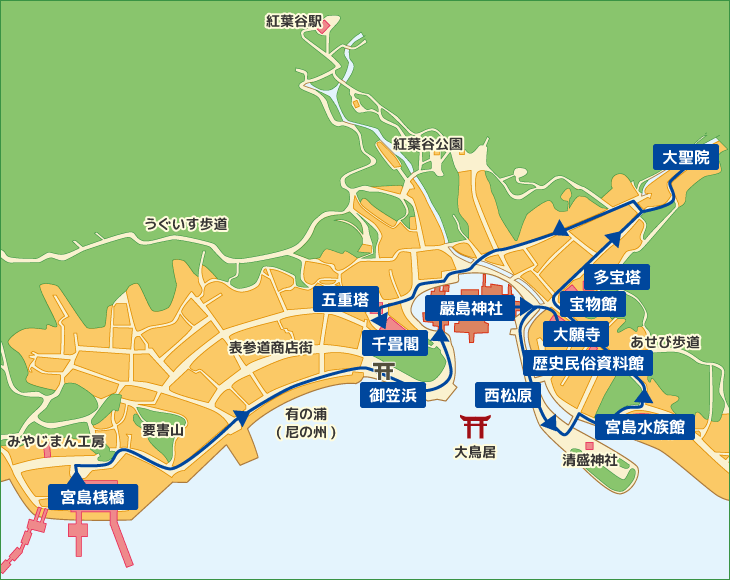 半日観光コース地図