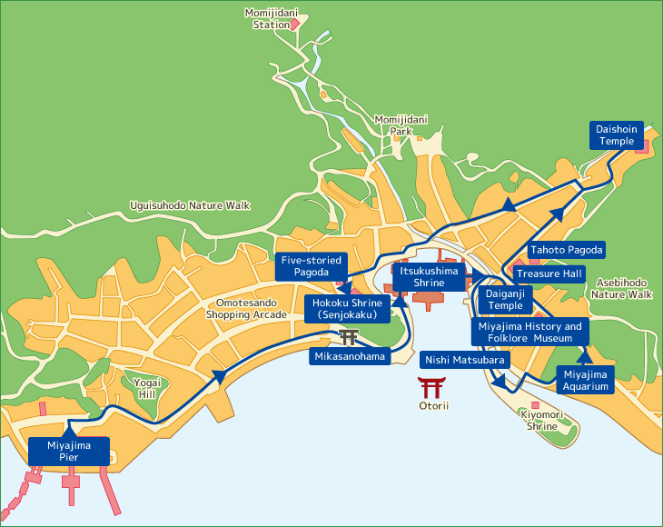 Half-day sightseeing course map