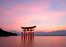 御笠浜の夕日